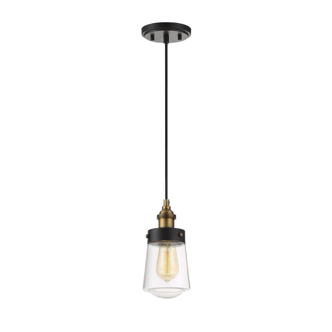 Savoy House Macauley 7-2064-1-51 Pendant Light - Vintage Black with Warm Brass