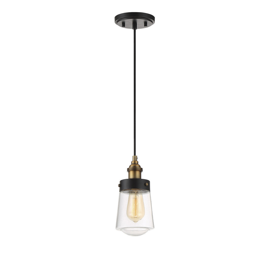Savoy House Macauley 7-2064-1-51 Pendant Light - Vintage Black with Warm Brass