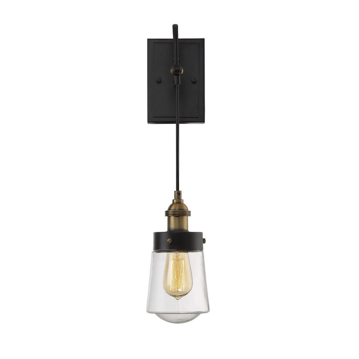 Savoy House Macauley 9-2065-1-51 Wall Sconce Light - Vintage Black with Warm Brass