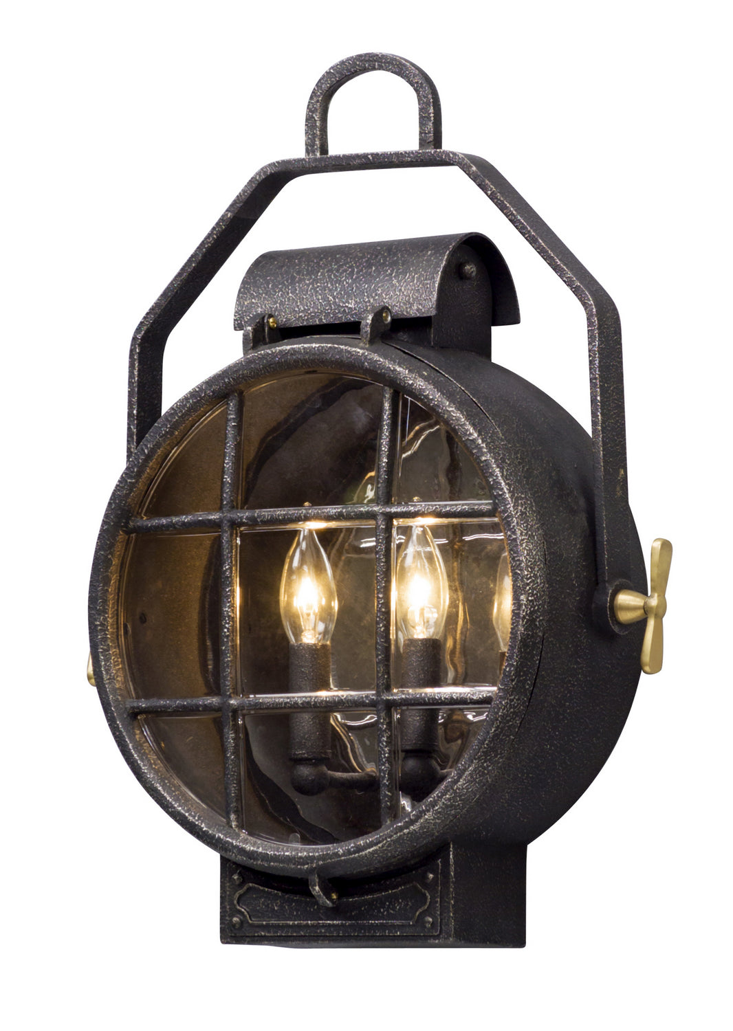 Troy Lighting B5032-APW  Point Lookout Outdoor Aged Silver W Pol Brass