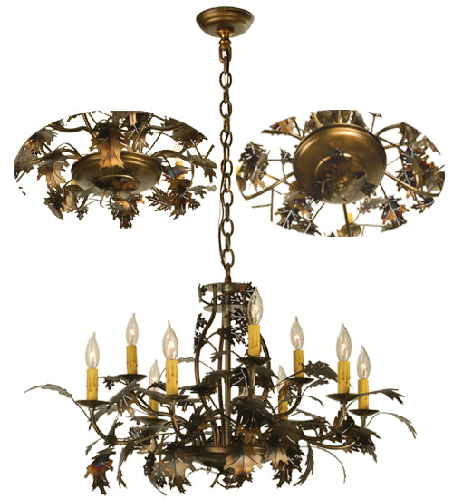 Meyda Tiffany Oak Leaf 70624 Chandelier Light - Antique Copper