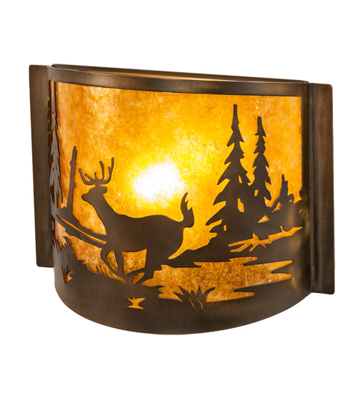 Meyda Tiffany Deer At Lake 70703 Wall Light - Antique Copper