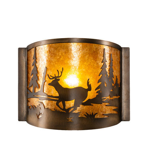 Meyda Tiffany Deer At Lake 70703 Wall Light - Antique Copper