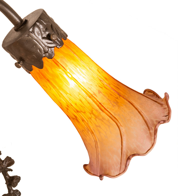 Meyda Tiffany Lighting 11923 Amber/Purple Two Light Accent Lamp Lamp Bronze / Dark