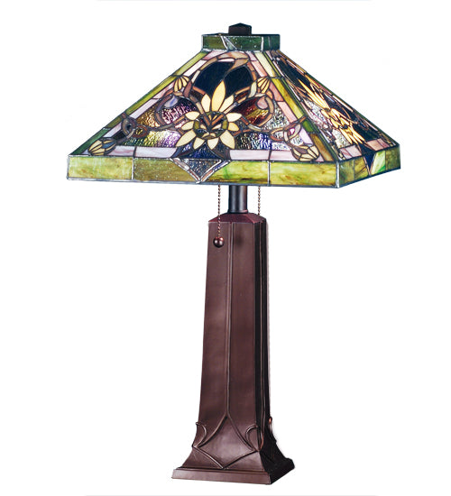 Meyda Tiffany Lighting 70969 Solstice Two Light Table Lamp Lamp Bronze / Dark