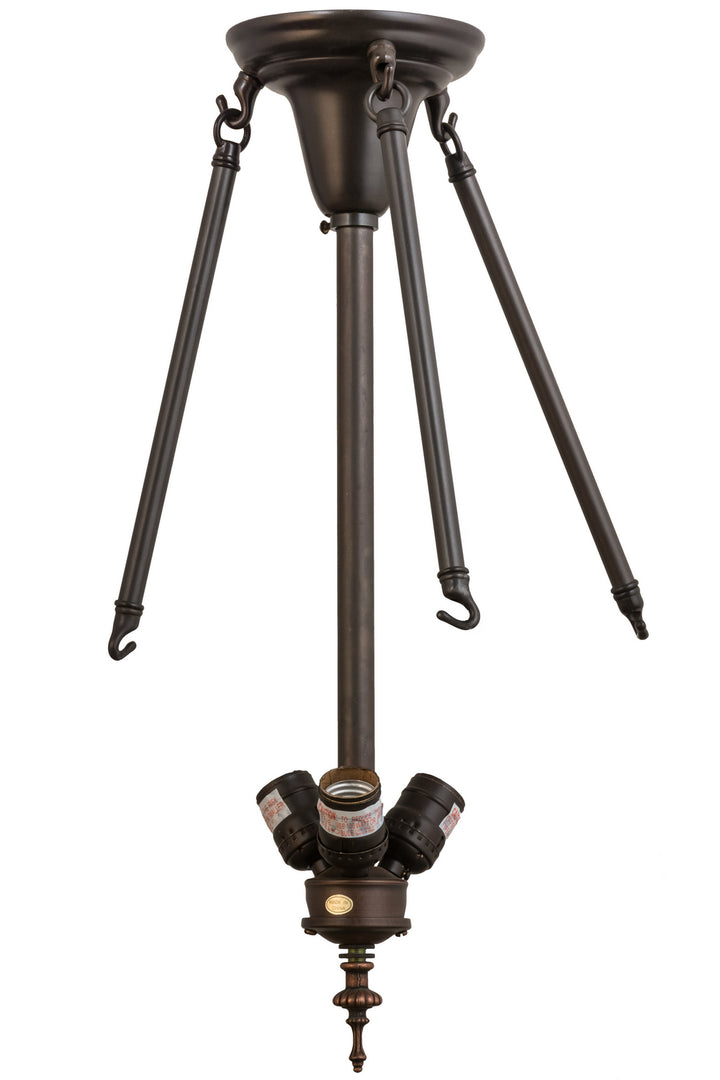 Meyda Tiffany Lighting 115266 Kesara Three Light Semi Flush W/Rods Hardware Utility Light Bronze / Dark