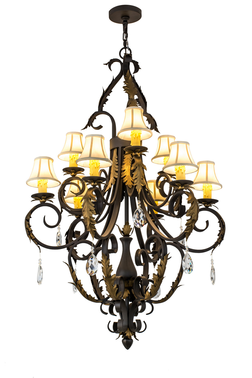 Meyda Tiffany Ingrid 169782 Chandelier Light - Timeless Bronze,Crystal