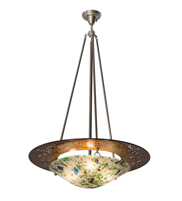 Meyda Tiffany Metro Fusion 174154 Pendant Light - Nickel, Transparent Copper