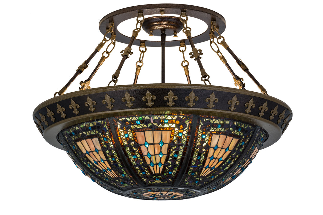 Meyda Tiffany Fleur-De-Lis 174323 Ceiling Light - Copper Vein