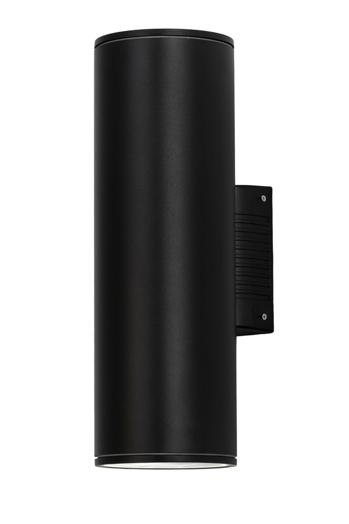 Meyda Tiffany Lighting 174618 Cilindro Two Light Wall Sconce Outdoor Black