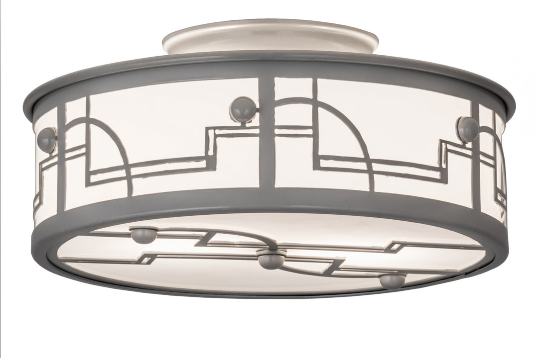 Meyda Tiffany Revival 174675 Ceiling Light - Raw Steel/White Acrylic