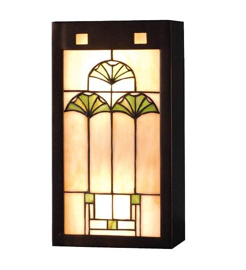 Meyda Tiffany Ginkgo 71008 Wall Light - Beige Mahogany Bronze