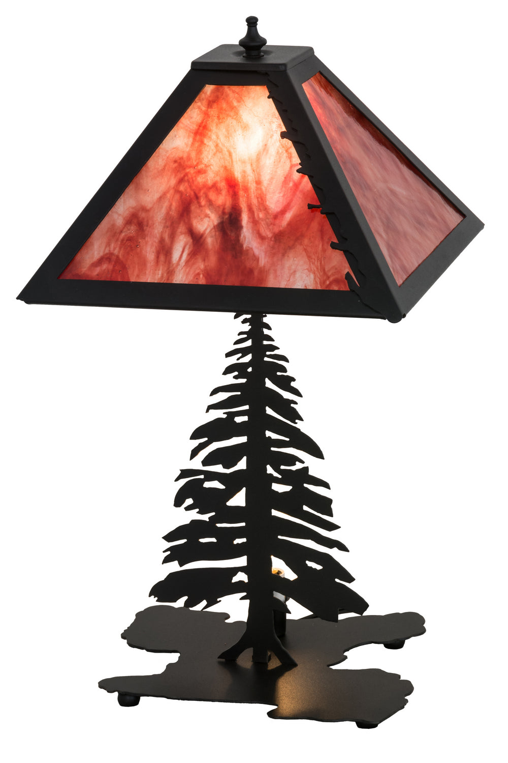 Meyda Tiffany Lighting 175751 Leaf Edge Two Light Table Lamp Lamp Black