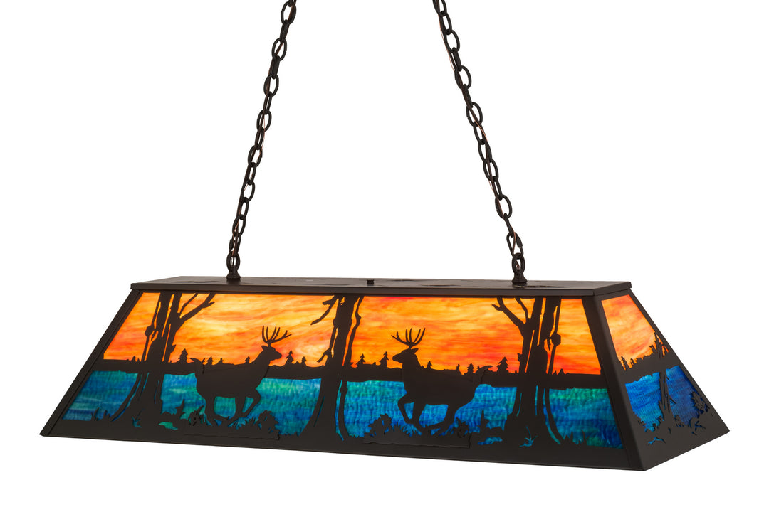 Meyda Tiffany Deer At Lake 176713 Pendant Light - Timeless Bronze