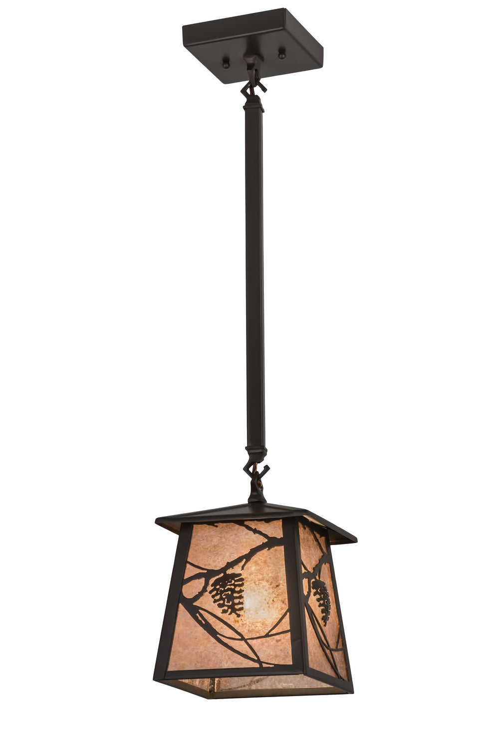 Meyda Tiffany Lighting 29096 Whispering Pines One Light Pendant Outdoor Bronze / Dark