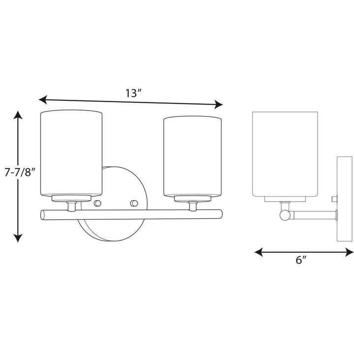 Progress Replay P2158-09 Bath Vanity Light 13 in. wide - Brushed Nickel