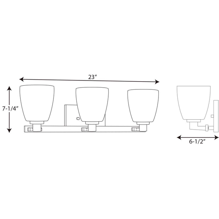 Progress Fleet P2167-15 Bath Vanity Light 23 in. wide - Polished Chrome