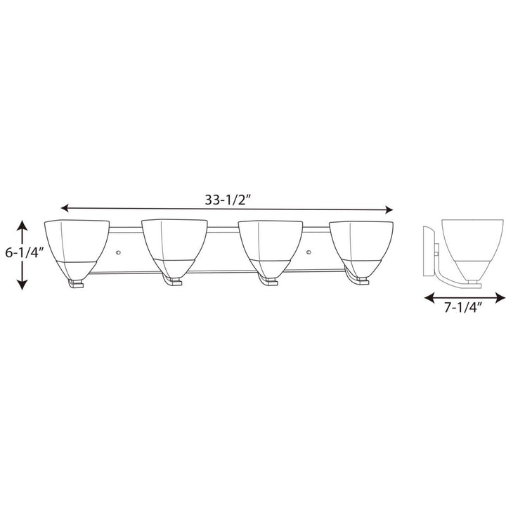 Progress Appeal P2703-15 Bath Vanity Light 34 in. wide - Polished Chrome