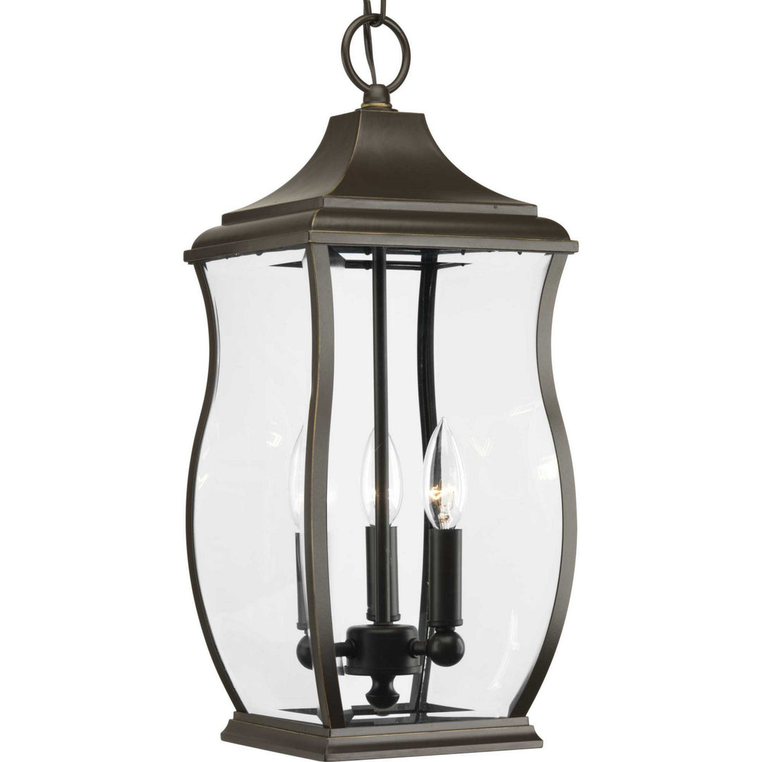 Progress Lighting P5504-108 Township Three Light Hanging Lantern Outdoor Bronze / Dark