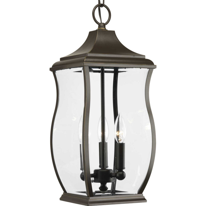 Progress Lighting P5504-108 Township Three Light Hanging Lantern Outdoor Bronze / Dark