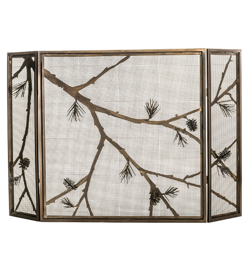 Meyda Tiffany Lighting 71075 Lone Pine Fireplace Screen Home Decor Copper/Antique/Verde