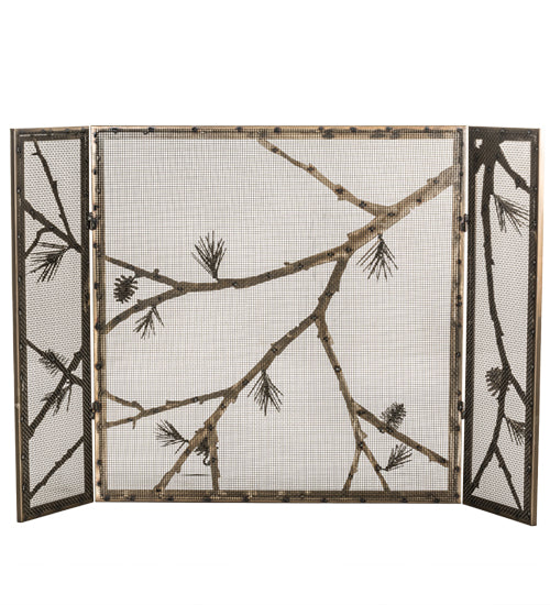 Meyda Tiffany Lighting 71075 Lone Pine Fireplace Screen Home Decor Copper/Antique/Verde