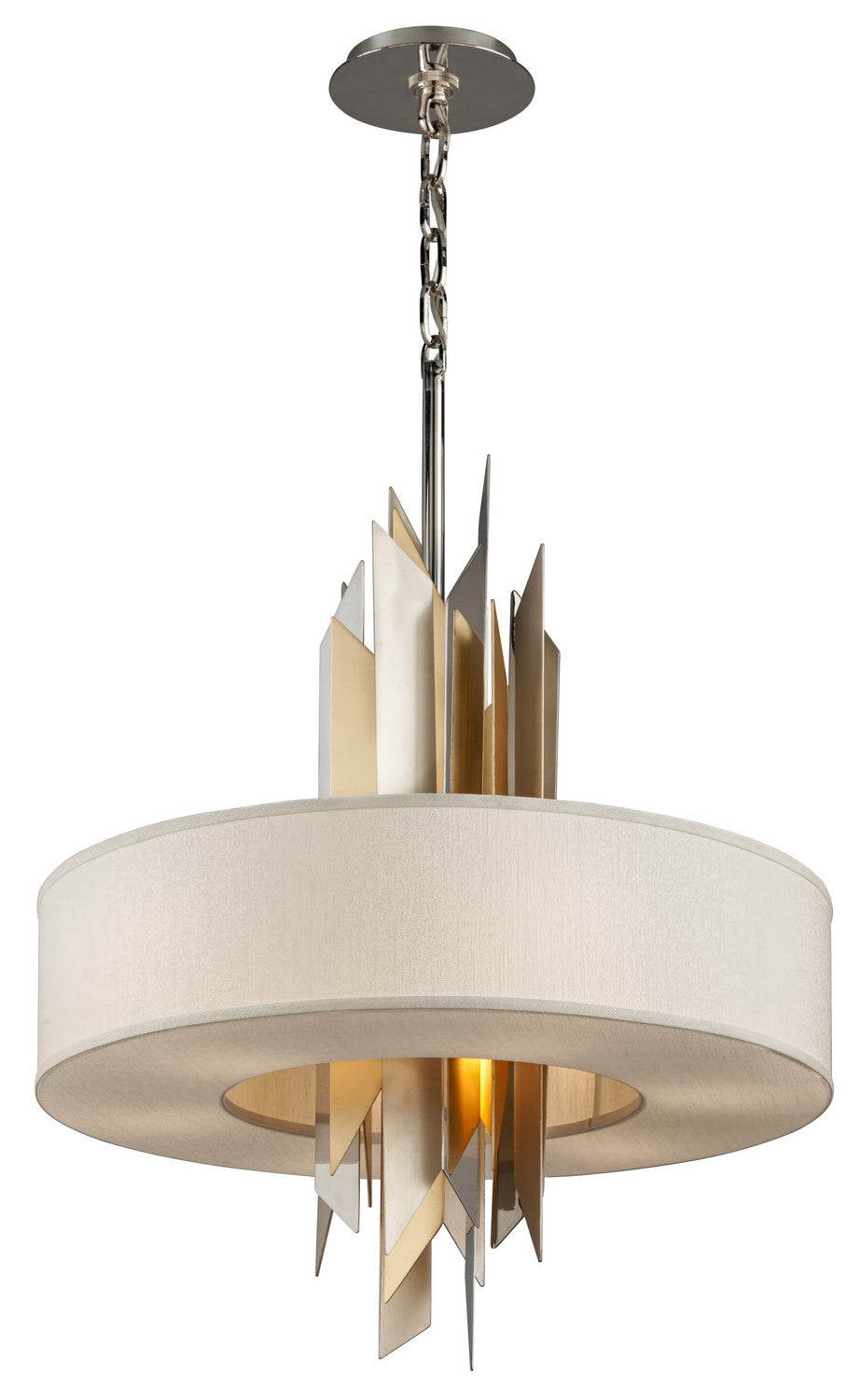 Corbett Modernist 207-48 Pendant Light - Pol Ss W Silver/Gold Leaf