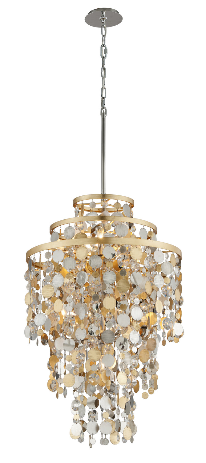 Corbett Ambrosia 215-47 Chandelier Light - Gold Silver Leaf & Stainless