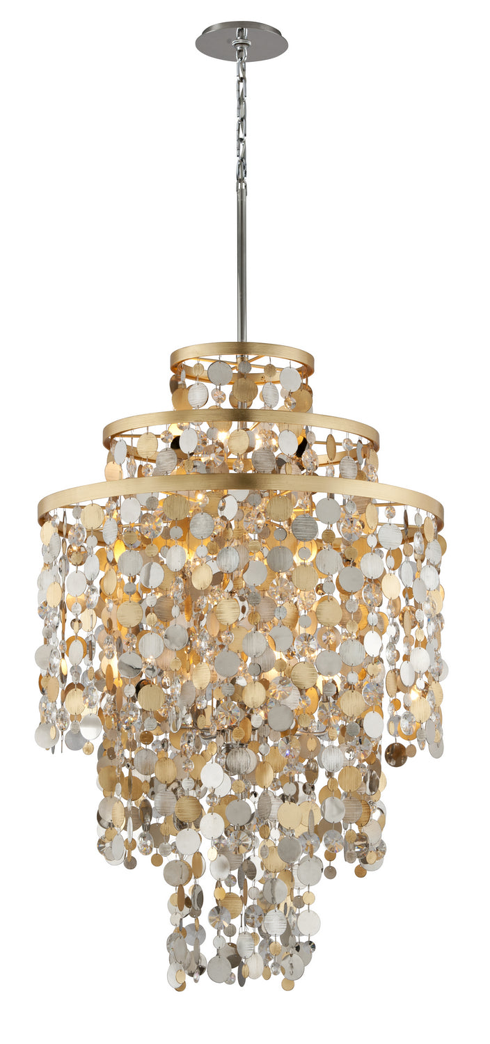 Corbett Ambrosia 215-711 Chandelier Light - Gold Silver Leaf & Stainless