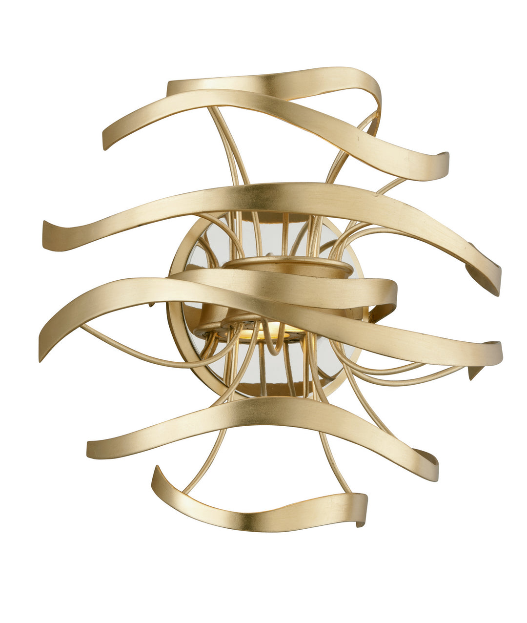 Corbett Calligraphy 216-12-GL/SS Wall Sconce Light - Gold Leaf W Polished Stainless