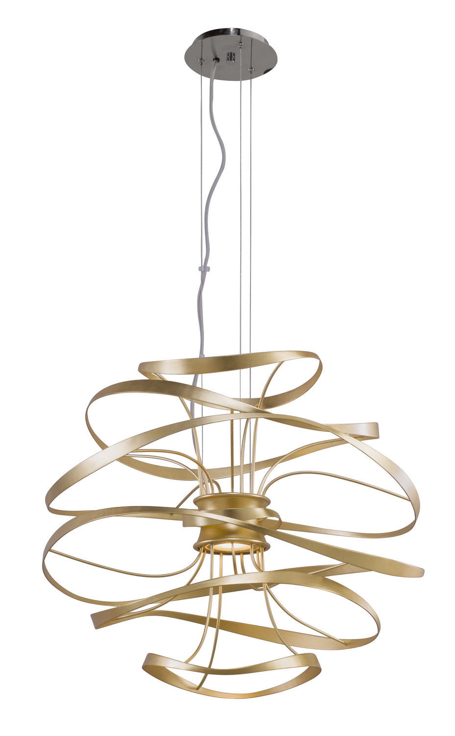 Corbett Calligraphy 216-42-GL/SS Pendant Light - Gold Leaf W Polished Stainless