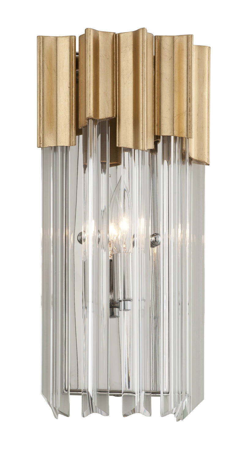 Corbett Charisma 220-11 Wall Sconce Light - Gold Leaf W Polished Stainless