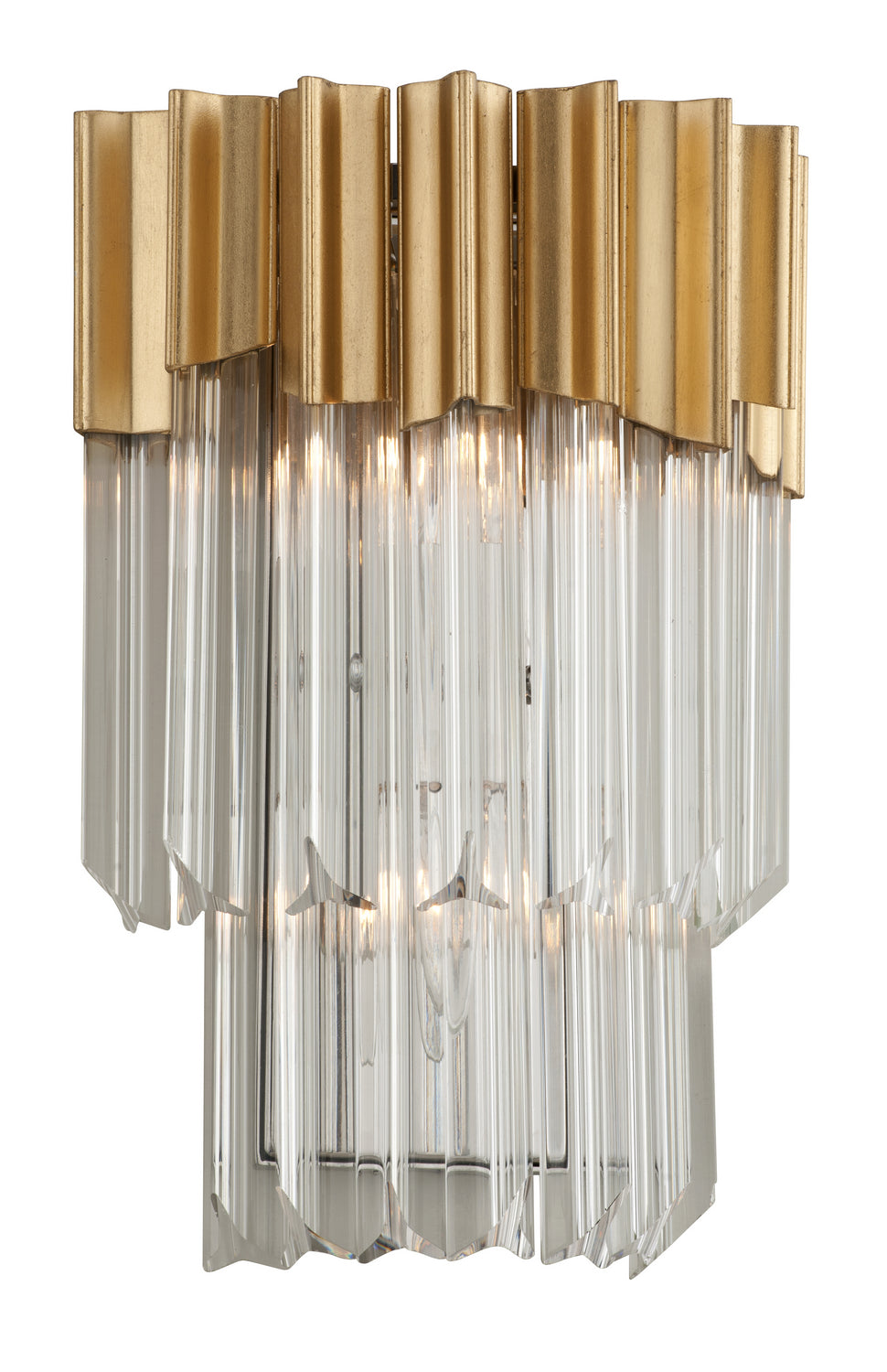 Corbett Charisma 220-12-GL/SS Wall Sconce Light - Gold Leaf W Polished Stainless