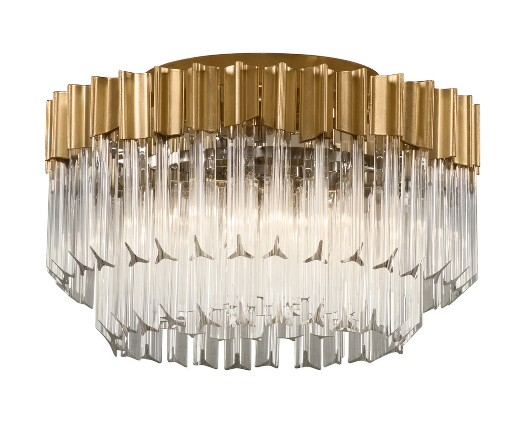 Corbett Charisma 220-33 Ceiling Light - Gold Leaf W Polished Stainless