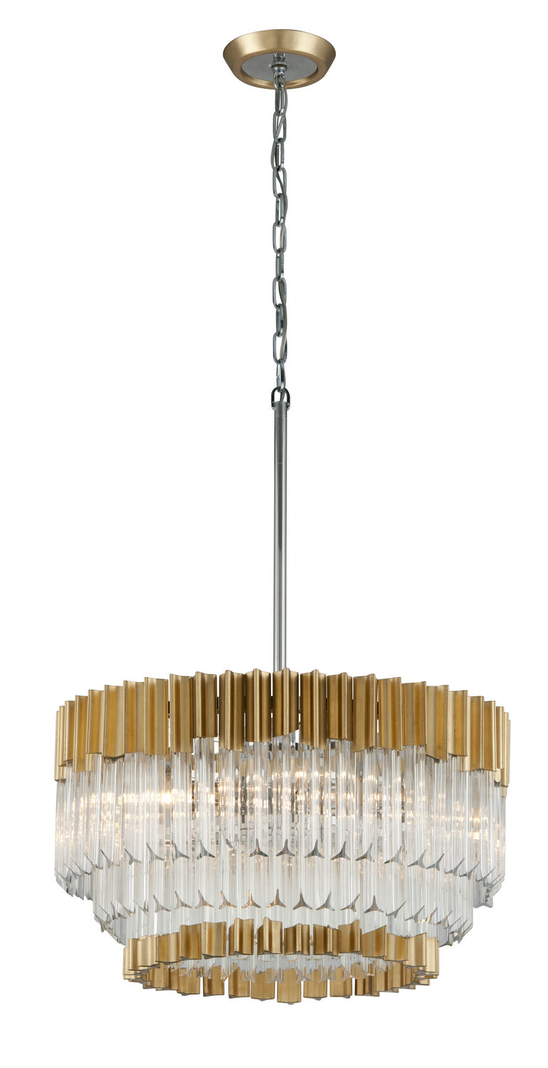 Corbett Charisma 220-410 Pendant Light - Gold Leaf W Polished Stainless