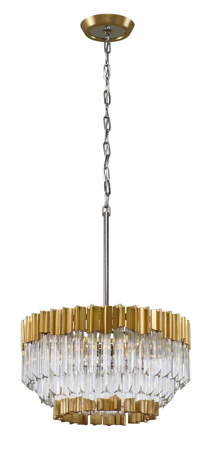 Corbett Charisma 220-42 Pendant Light - Gold Leaf W Polished Stainless