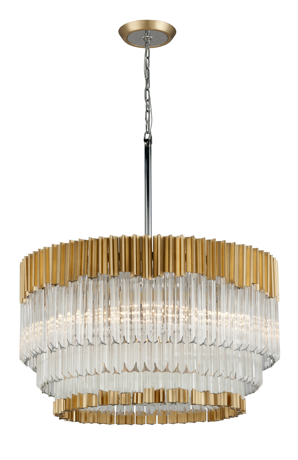 Corbett Charisma 220-48 Pendant Light - Gold Leaf W Polished Stainless