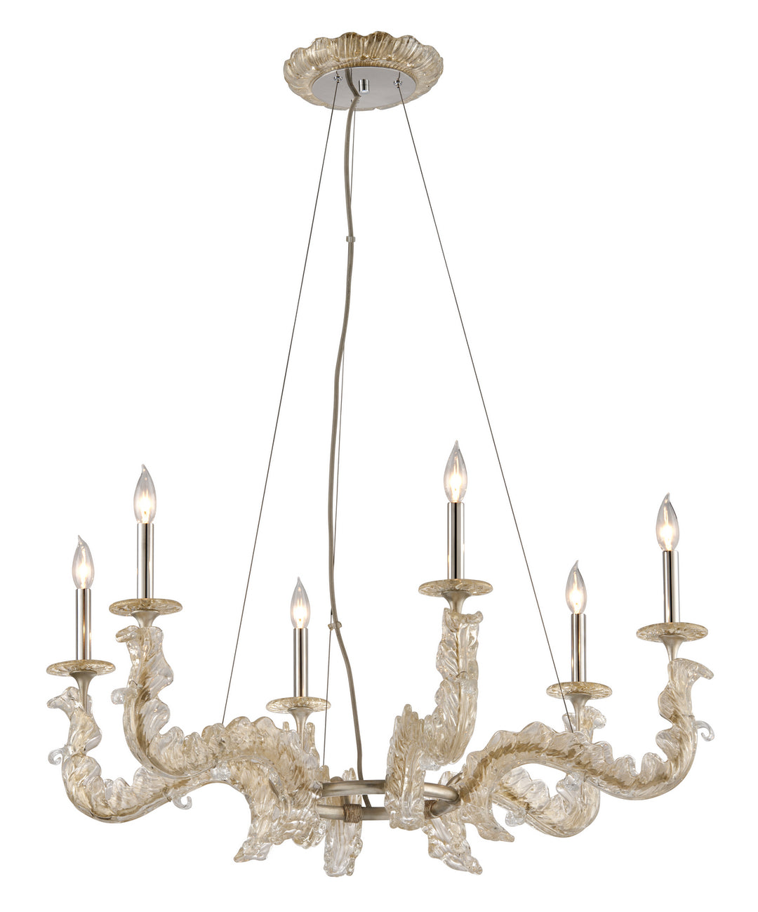 Corbett Cielo 221-06 Chandelier Light - Silver Leaf