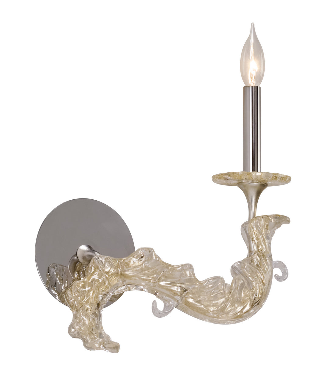 Corbett Cielo 221-12 Wall Sconce Light - Silver Leaf