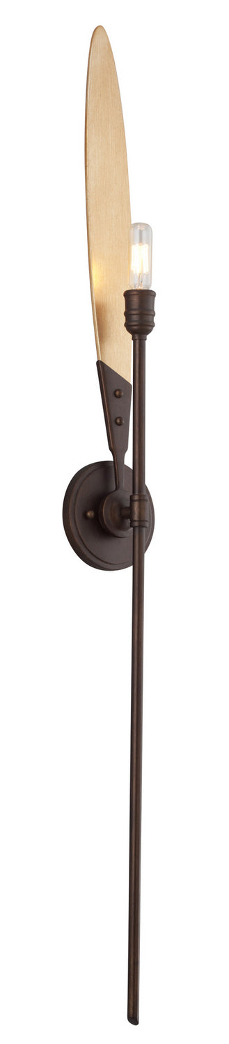 Troy Dragonfly B5271 Wall Sconce Light - Bronze With Satin Leaf