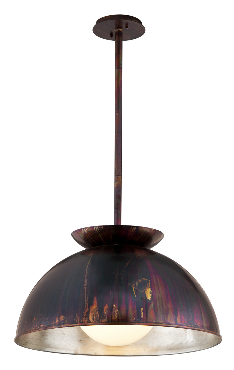 Troy Library F5245 Pendant Light - Copper Patina And Silver Leaf