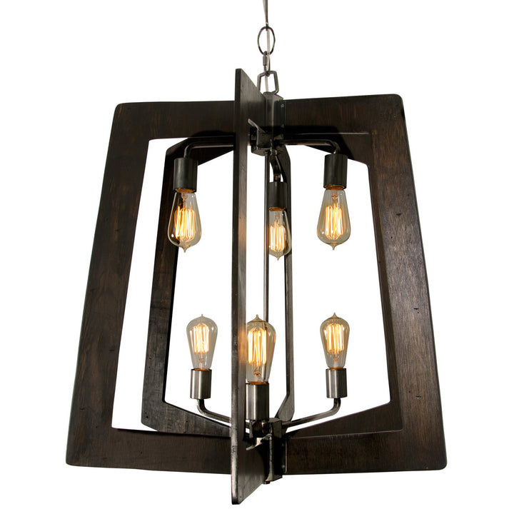 Varaluz Lofty 268F06SL Pendant Light - Steel,  the wood lends warmth. It`s Industrial design remixed to delightful new heights."/