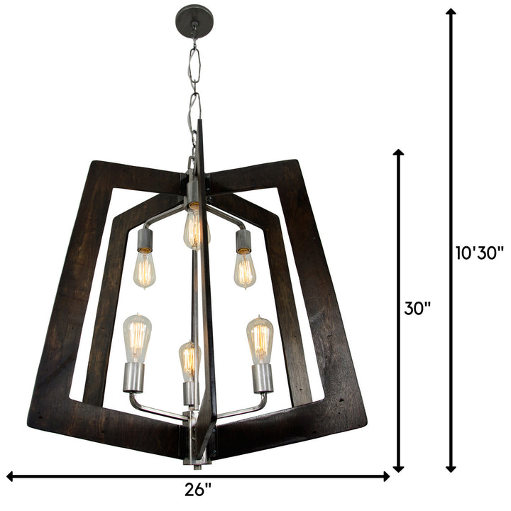 Varaluz Lofty 268F06SL Pendant Light - Steel,  the wood lends warmth. It`s Industrial design remixed to delightful new heights."/