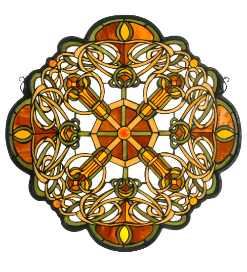 Meyda Tiffany Lighting 71235 Galway Medallion Window Mirror Multicolored