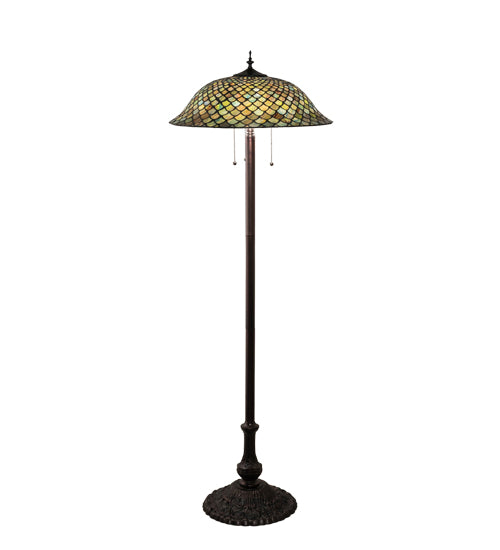 Meyda Tiffany Lighting 71245 Fishscale Three Light Floor Lamp Lamp Bronze / Dark