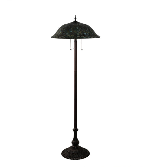 Meyda Tiffany Lighting 71245 Fishscale Three Light Floor Lamp Lamp Bronze / Dark