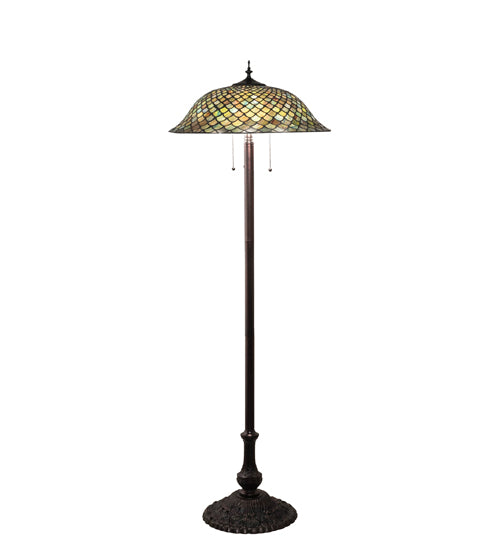 Meyda Tiffany Lighting 71245 Fishscale Three Light Floor Lamp Lamp Bronze / Dark