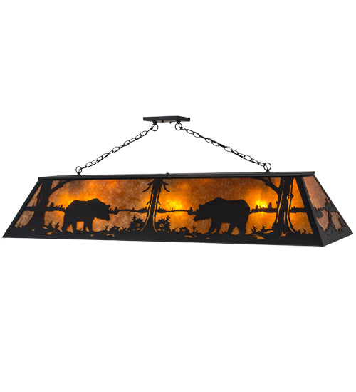 Meyda Tiffany Bear At Lake 71348 Pendant Light - Black/Amber Mica