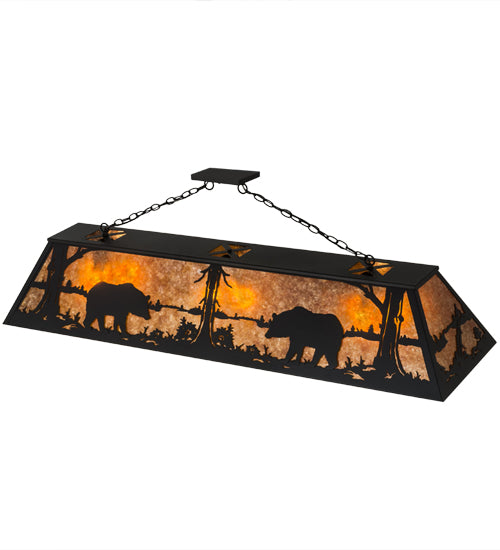Meyda Tiffany Bear At Lake 71348 Pendant Light - Black/Amber Mica