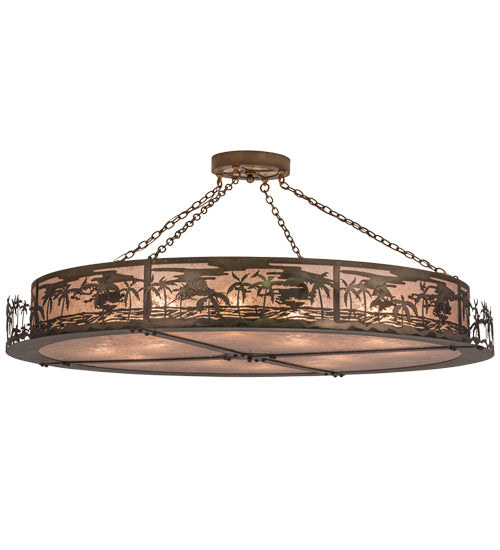 Meyda Tiffany Tropical Floral 71392 Pendant Light - Antique Copper